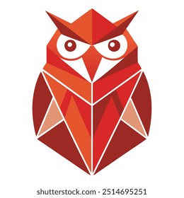 Polygonal Owl Geometric Style - Clean Typography Vector Illustration