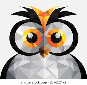 polygonal owl illustration 