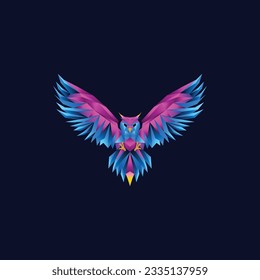 Polygonal Owl Logo - Geometric Owl