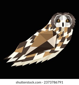 polygonal owl on dark background vector illustration svg