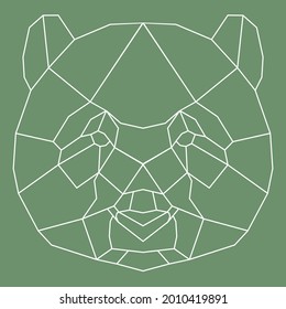 Polygonaler Panda-Kopf. Panda.  Low-Poly-Tier. Geometrisches Panda. Lineares Panda. Lineares Tier.