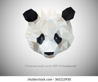 polygonal panda vector illustration