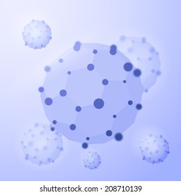 Polygonal particles background. Vector eps10.