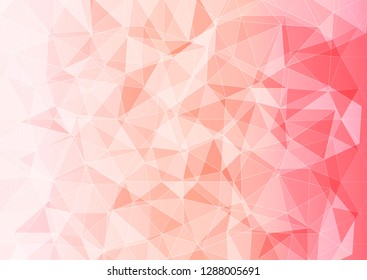 Polygonal pattern of pink color. Triangles of different sizes. Modern banner in the style of poly.