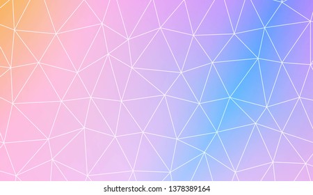 Polygonal pattern with triangles mosaic cover. Template for your banner. Vector illustration. Creative gradient color