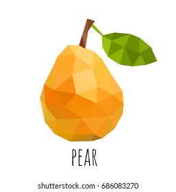 polygonal  pear in vector