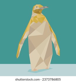 polygonal penguin on flat background vector illustration