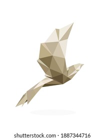 polygonal pigeon logo image. Low poly animal in vector illustration