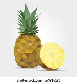 Polygonal Pineapple in Vector