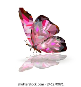 Polygonal pink butterfly