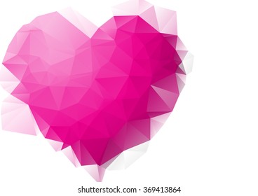 Polygonal pink Heart background