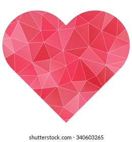 polygonal pink heart vector isolated
