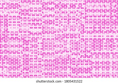 Polygonal pink mosaic background. Abstract low poly vector illustration. Triangular pattern in halftone style. Template geometric business design with triangle for poster, banner, card, flyer.