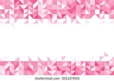 Polygonal pink mosaic background. Abstract low poly vector illustration. Triangular pattern, copy space. Template geometric business design with triangle for poster, banner, card, flyer. Copy space.