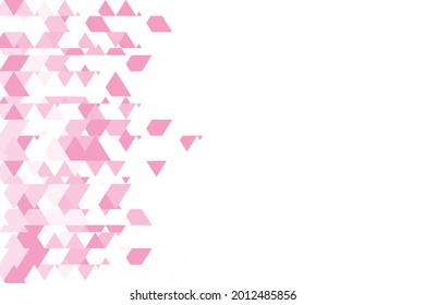 Polygonal pink mosaic background. Abstract low poly vector illustration. Triangular pattern, copy space. Template geometric business design with triangle for poster, banner, card, flyer.