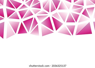 Fondo de mosaico rosa poligonal. Resumen de la ilustración vectorial de polos bajos. Patrón triangular, espacio de copia. Diseño de negocio geométrico de plantilla con triángulo para afiche, banner, tarjeta, volante.