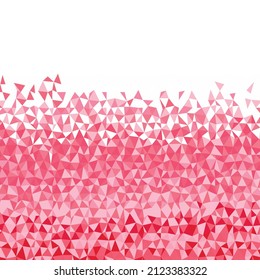 Polygonal pink mosaic background. Abstract low poly vector illustration. Triangular pattern, copy space. Template geometric business design with triangle for poster, banner, card, flyer.