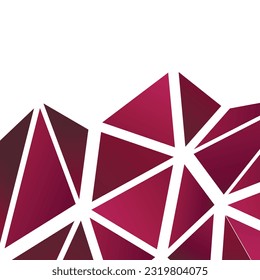 Polygonal pink mosaic background. Abstract low poly vector illustration. Triangular pattern, copy space. Template geometric business design with triangle for poster, banner, card, flyer.