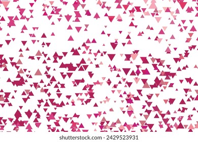 Polygonaler rosa Mosaikhintergrund. Abstrakte Abbildung mit niedrigem Polyvektor. Dreiecksmuster, Kopierraum. Vorlage geometrisches Business-Design mit Dreieck für Poster, Banner, Karte, Flyer.