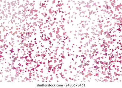 Polygonaler rosa Mosaikhintergrund. Abstrakte Abbildung mit niedrigem Polyvektor. Dreiecksmuster, Kopierraum. Vorlage geometrisches Business-Design mit Dreieck für Poster, Banner, Karte, Flyer.