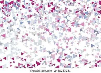 Polygonal pink mosaic background. Abstract low poly vector illustration. Triangular pattern, copy space. Template geometric business design with triangle for poster, banner, card, flyer.