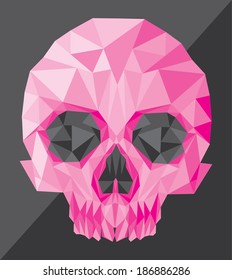 Polygonal pink vector skull