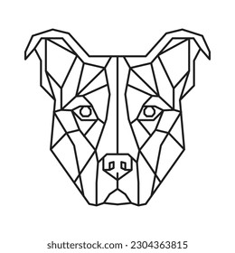 Polygonal Pitbull Dog. Geometric line animal. Vector illustration.