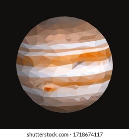 polygonal planet jupiter on a black background
