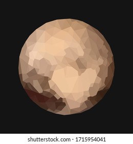 polygonal planet Pluto on a black background