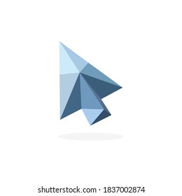 polygonal pointer arrow art image. Vector illustration of a 3D logo arrow. low poly arrows.