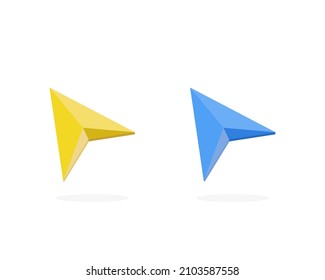 polygonal pointer arrow art image. Vector illustration of a 3D logo arrow. low poly arrows.