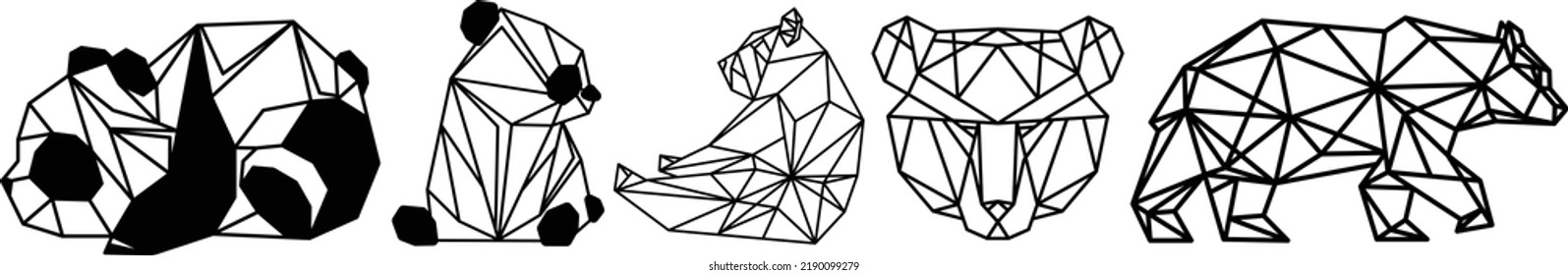 Polygonal portrait of a bear. Vector illustration
