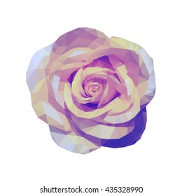 polygonal purple rose top view completely open