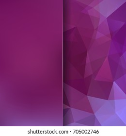 Polygonal purple vector background. Blur background. Can be used in cover design, book design, website background. Vector illustration