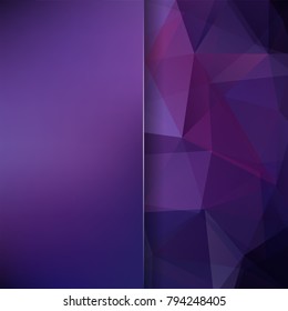 Polygonal purple vector background. Blur background. Can be used in cover design, book design, website background. Vector illustration