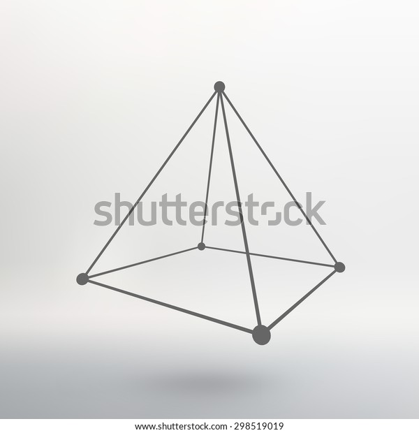 Polygonal Pyramid Pyramid Lines Connected Points Stock Vector (Royalty ...