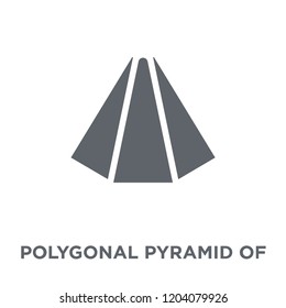 Polygonal pyramid of triangles icon. Polygonal pyramid of triangles design concept from Geometry collection. Simple element vector illustration on white background.