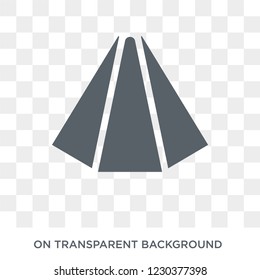 Polygonal pyramid of triangles icon. Polygonal pyramid of triangles design concept from Geometry collection. Simple element vector illustration on transparent background.