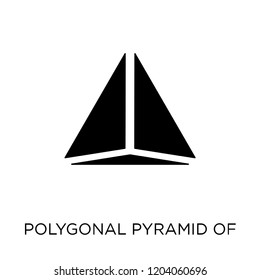 Polygonal pyramid of triangles icon. Polygonal pyramid of triangles symbol design from Geometry collection. Simple element vector illustration on white background.