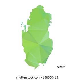 polygonal Qatar map, polygon geometric map, isolated vector