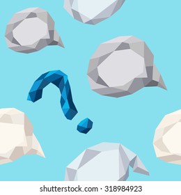 Polygonal Question and bubbles signs with geometrical figures