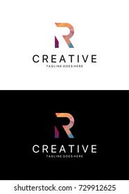Polygonal R letter Logo. 