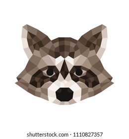 Polygonal Racoon Head Vector 
