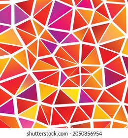 Polygonal rainbow mosaic background. Abstract low poly vector illustration. Triangular pattern in halftone style. Template geometric business design with triangle for poster, banner, card, flyer.