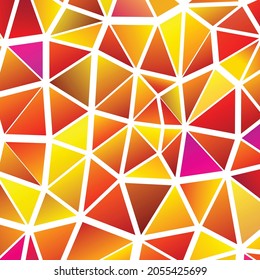 Fondo de mosaico de arco iris poligonal. Resumen de la ilustración vectorial de polos bajos. Patrón triangular de estilo medio-tono. Diseño de negocio geométrico de plantilla con triángulo para afiche, banner, tarjeta, volante.