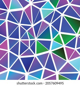 Polygonal rainbow mosaic background. Abstract low poly vector illustration. Triangular pattern in halftone style. Template geometric business design with triangle for poster, banner, card, flyer.