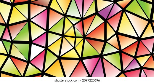 Fondo de mosaico de arco iris poligonal. Resumen de la ilustración vectorial de polos bajos. Patrón triangular de estilo medio-tono. Diseño de negocio geométrico de plantilla con triángulo para afiche, banner, tarjeta, volante.