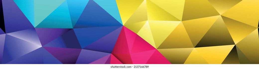 Fondo de mosaico de arco iris poligonal. Resumen de la ilustración vectorial de polos bajos. Patrón triangular de estilo medio-tono. Diseño de negocio geométrico de plantilla con triángulo para afiche, banner, tarjeta, volante.