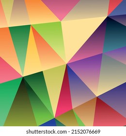 Polygonal rainbow mosaic background. Abstract low poly vector illustration. Triangular pattern, copy space. Template geometric business design with triangle for poster, banner, card, flyer.