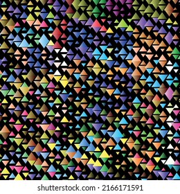 Polygonal rainbow mosaic background. Abstract low poly vector illustration. Triangular pattern in halftone style. Template geometric business design with triangle for poster, banner, card, flyer.